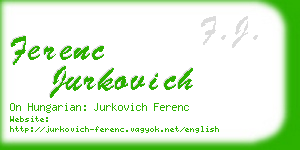 ferenc jurkovich business card